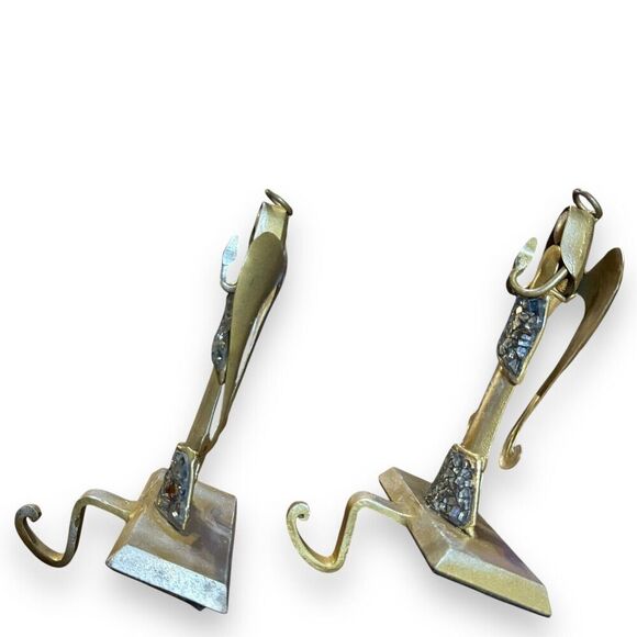 Pier 1 Imports Angel Christmas Stocking Hanger Holder Pair Iron Antique Pewter - Picture 14 of 16